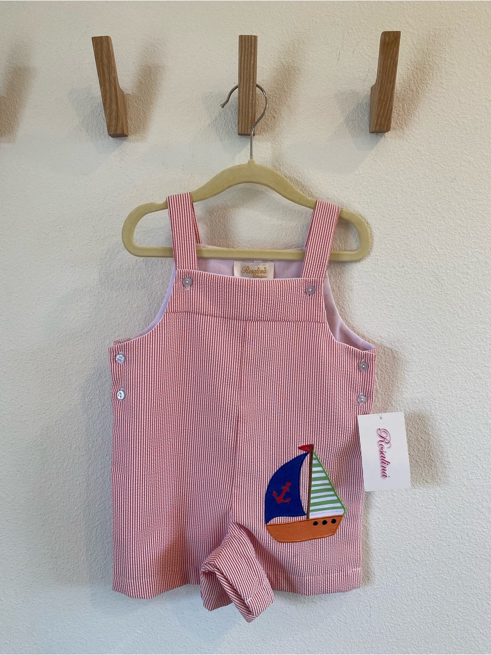 Rosalina Collections Vintage NWT Romper with Sailboat Embroidered